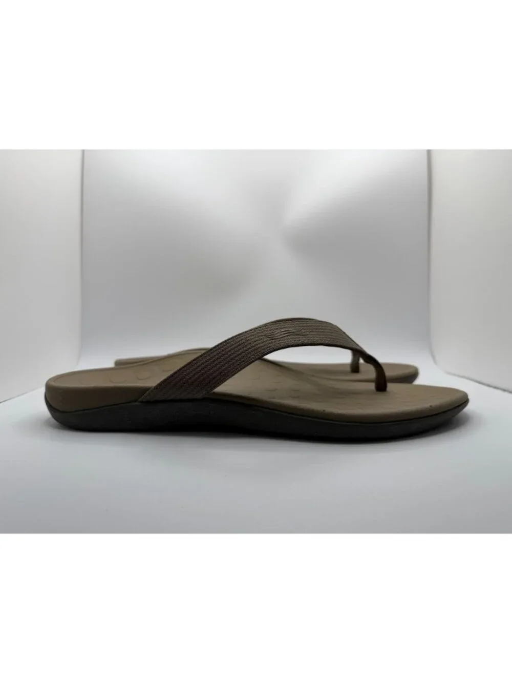 Vionic Wave Flip Flop Sandals Unisex MN 13/ WN 14 Khaki Mesh Ortho Arch Support